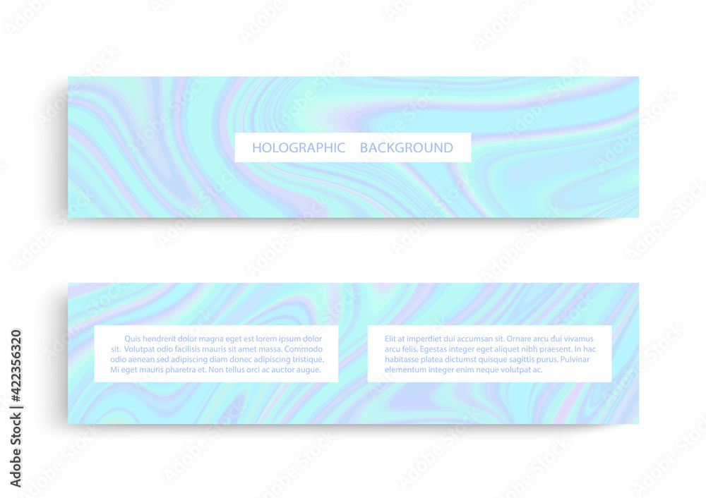 Web banner design with pastel holographic background