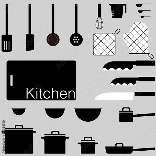 キッチンの道具のイラスト