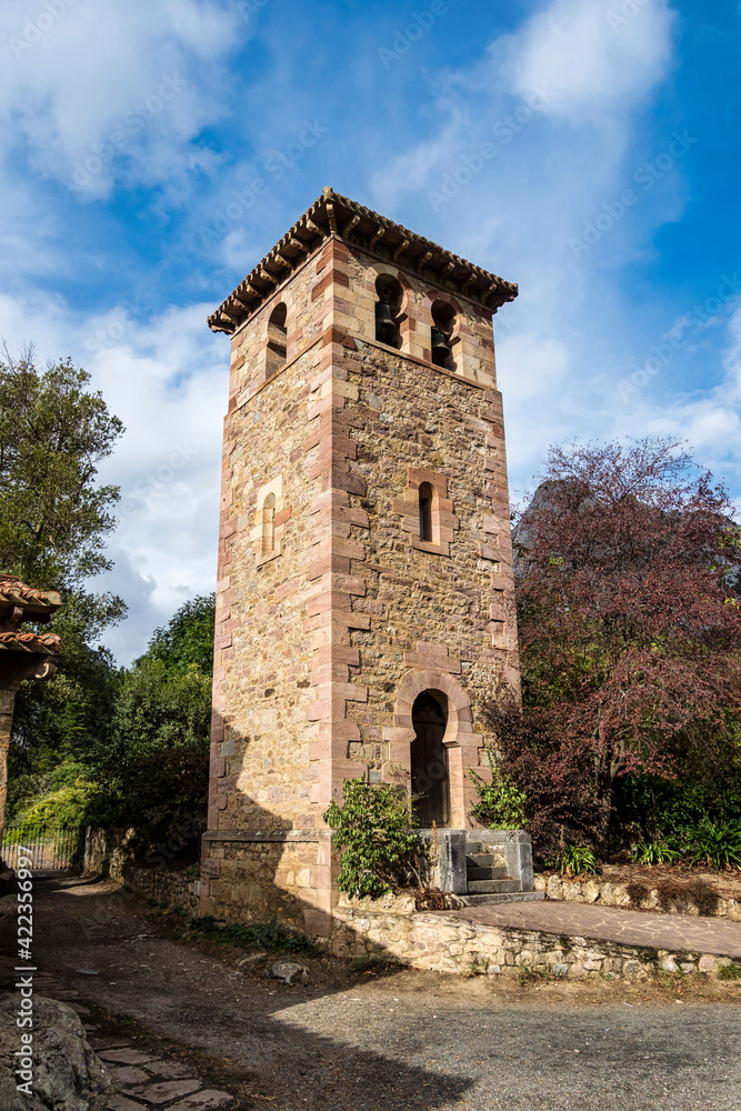 Santa Maria de Lebena small hermitage in Vega de Liebana, Cantabria, Spain. It was constructed in 925