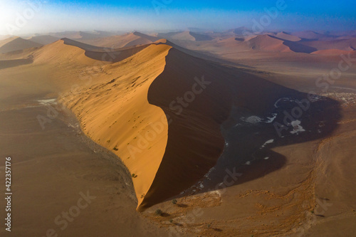 Aerial view of a dune in namibia