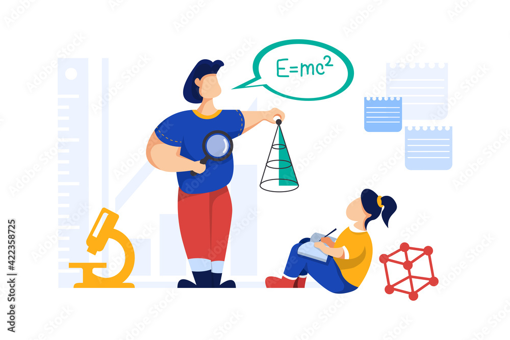 School and Education Vector Illustration concept. Flat illustration isolated on white background.
