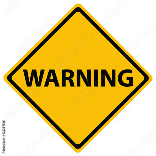 Wallpaper Mural Warning road sign isolated on white Torontodigital.ca