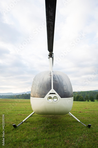 Small helicopter with two-bladed rotor