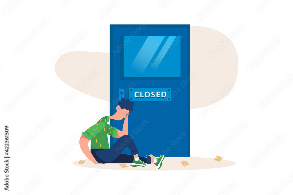 Not Logged In - Empty State Illustration concept. Flat illustration isolated on white background.