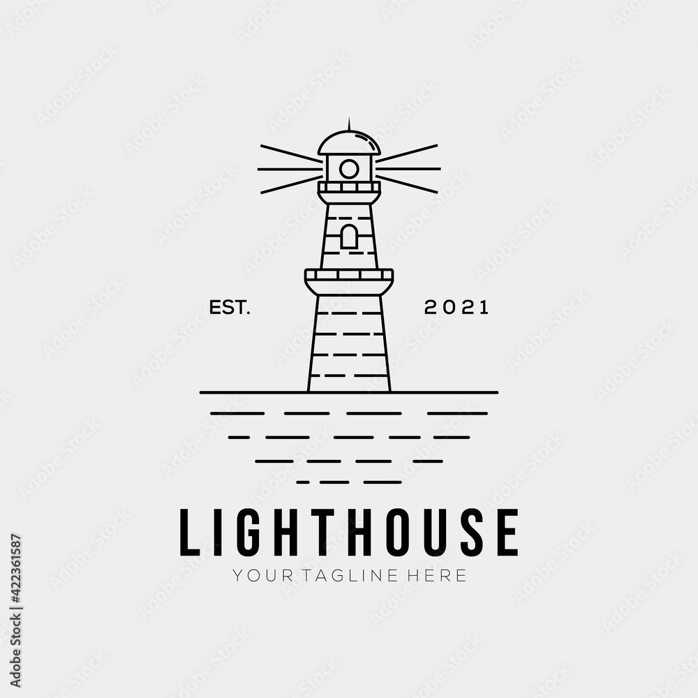 simple lighthouse line art logo template logo vector illustration design. minimalist harbor outline symbol simple lighthouse line art logo template logo vector illustration design. minimalist harbor outline symbol