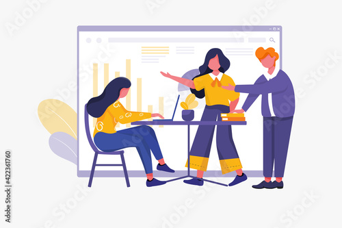 Teamwork Illustration concept. Flat illustration isolated on white background.