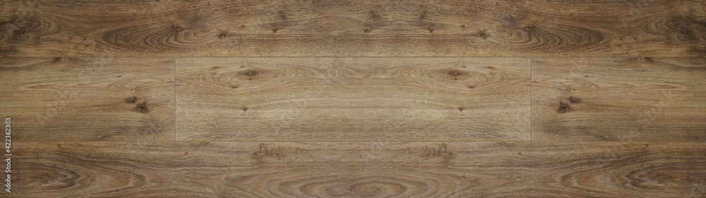 Naklejka premium old brown rustic grunge wooden boards oak parquet texture - wood wall background banner panorama