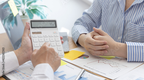 Brainstorming of business people, Businessmen are meeting a marketing team and come up with profitable strategies for the growth of the company, Finding ways to make financial profits.