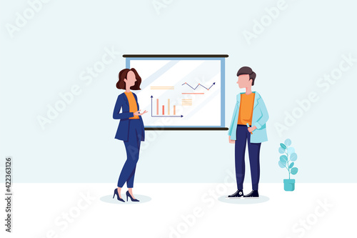 Business People Presenting Vector Illustration concept.  © freeslab
