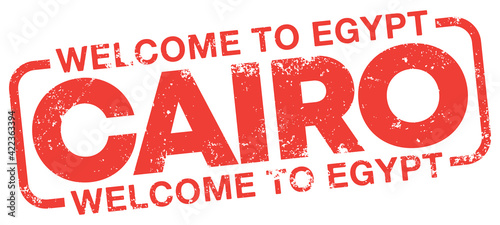 Welcome To Egypt, Cairo. Vector Stamp.