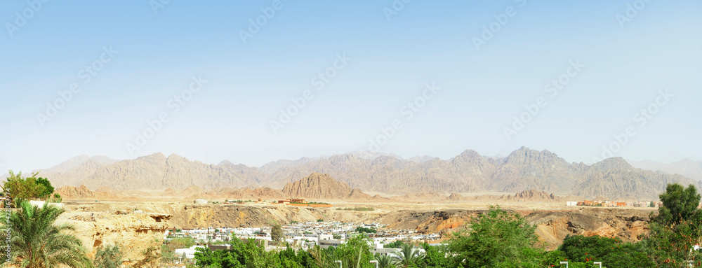 large Sinai rocky mountains range panorama, nobody large Sinai rocky mountains range panorama, nobody