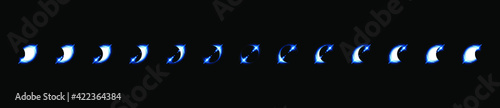 Set Collection Phases Of A Solar And Lunar Eclipse On Dark Background Sun