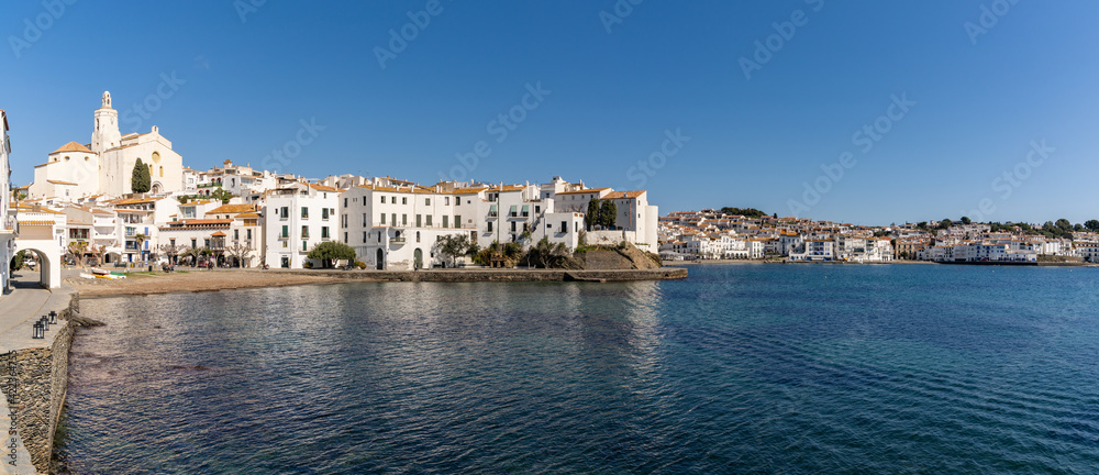 panorama view of the idyllic seaside village of Cadaques in Catalonia