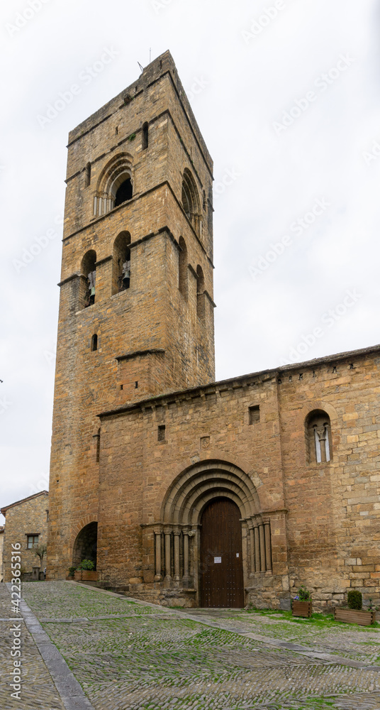 the Santa Maria parroquial church in Ainsa in the Spanish Pyrenees