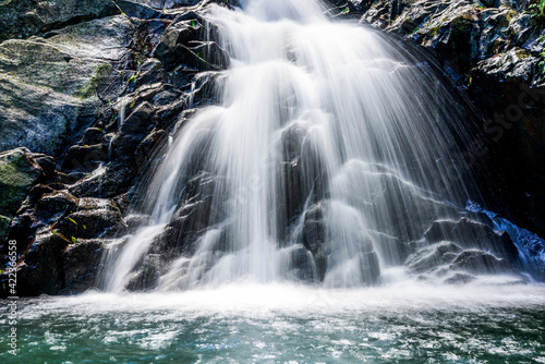 Close-up of the waterfall, natural background