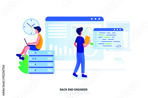 Back End Engineer  Illustration Concept