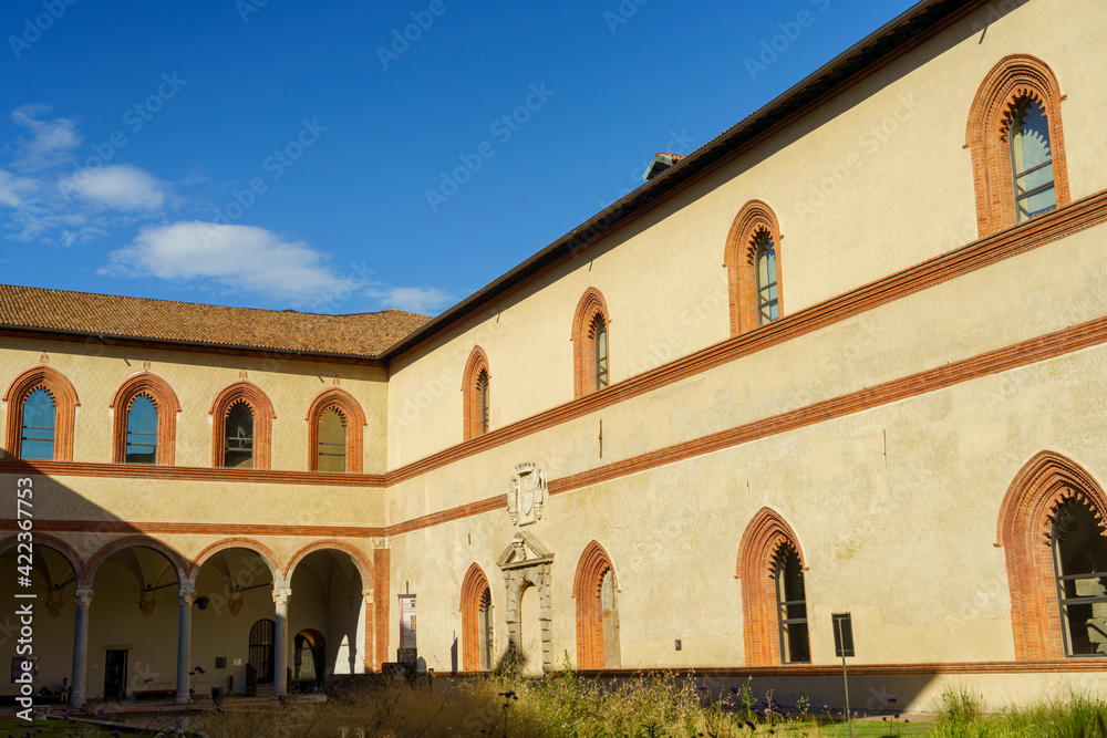 Fototapeta premium Milan, Italy: medieval castle known as Castello Sforzesco