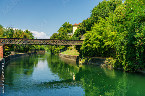 Fototapeta Naklejka Na Ścianę i Meble -  Villoresi canal in Varese province, Italy