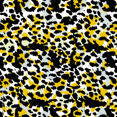 Abstract animal skin leopard seamless pattern design. Jaguar, leopard, cheetah, panther fur. Seamless camouflage background