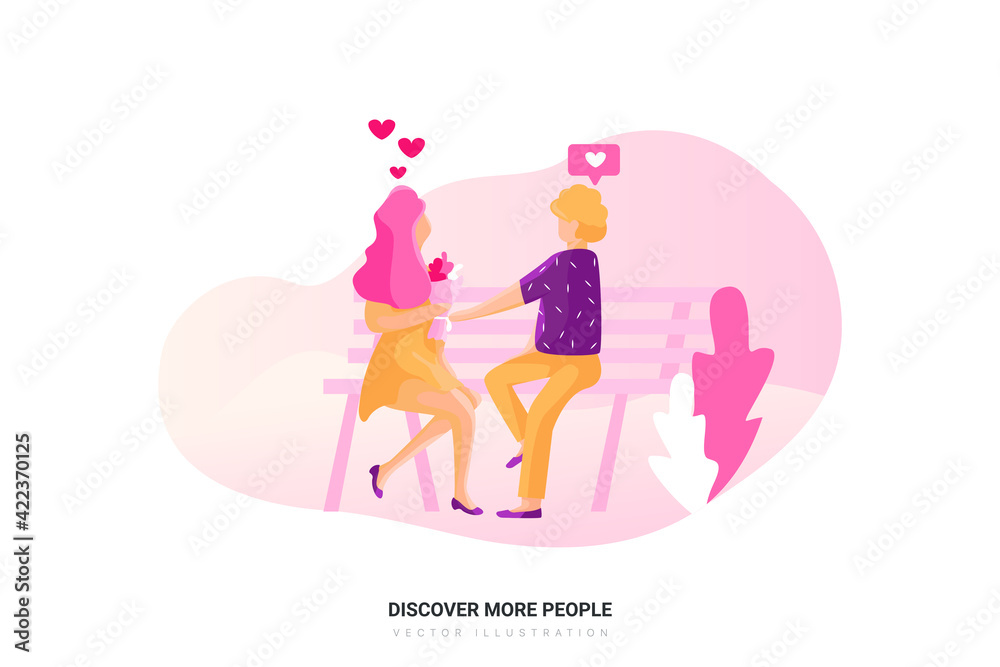 Discover more people Vector Illustration concept. Flat illustration isolated on white background.