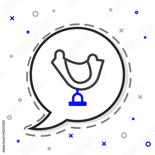 Line Wild west saddle icon isolated on white background. Colorful outline concept. Vector Illustration