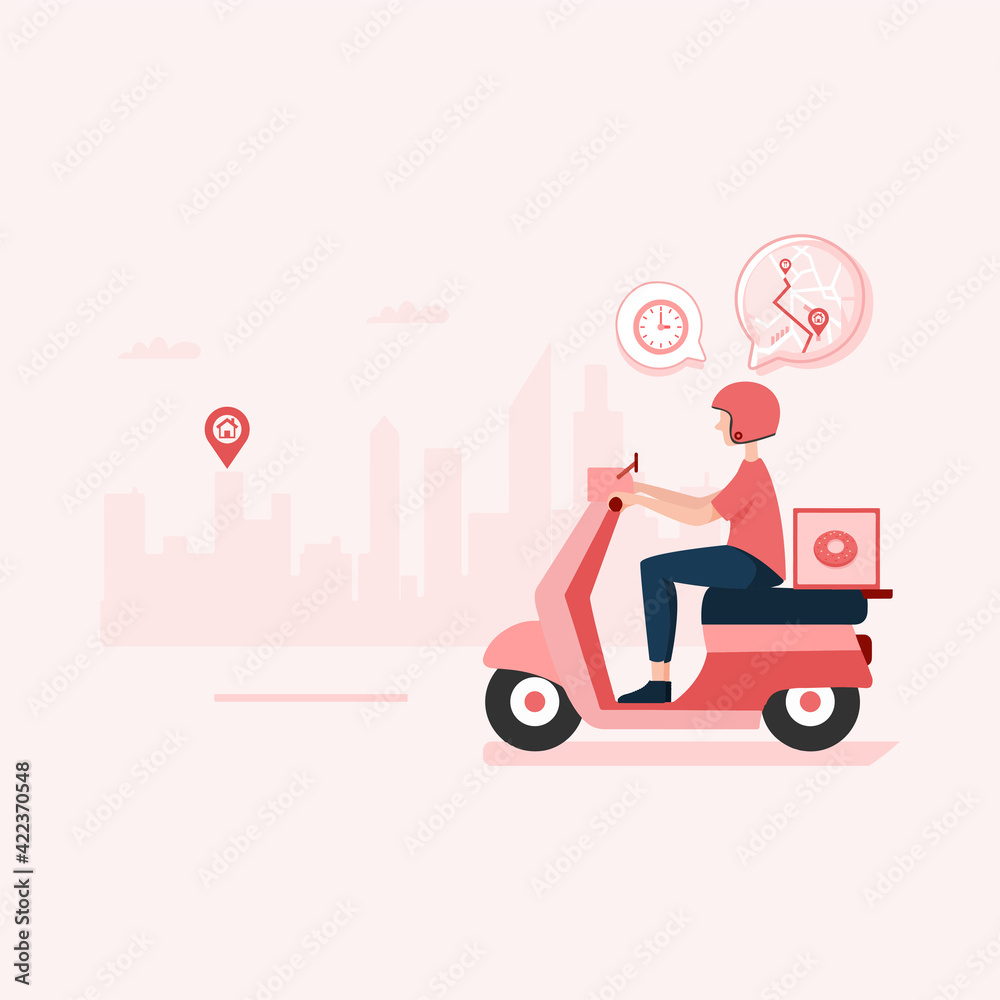 Deliver to your home Vector Illustration concept. Flat illustration isolated on white background.