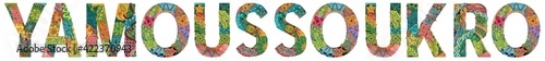 Yamoussoukro is the de jure capital of Ivory Coast. Vector decorative zentangle object for decoration