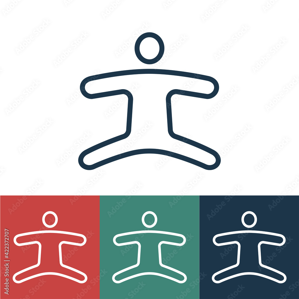 Line icon man sits on twine Line icon man sits on twine