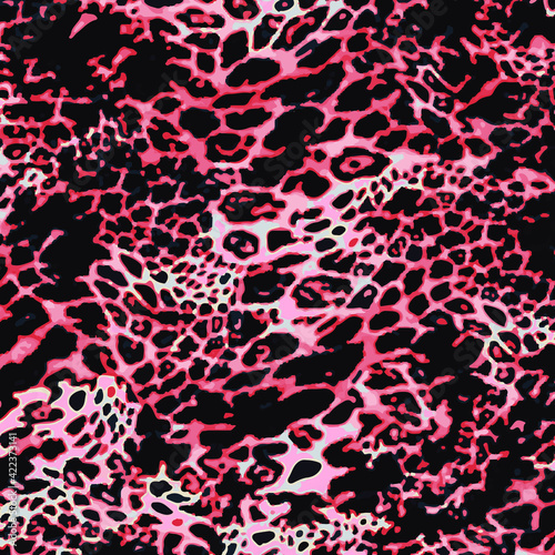 Abstract animal skin leopard seamless pattern design. Jaguar, leopard, cheetah, panther fur. Seamless camouflage background