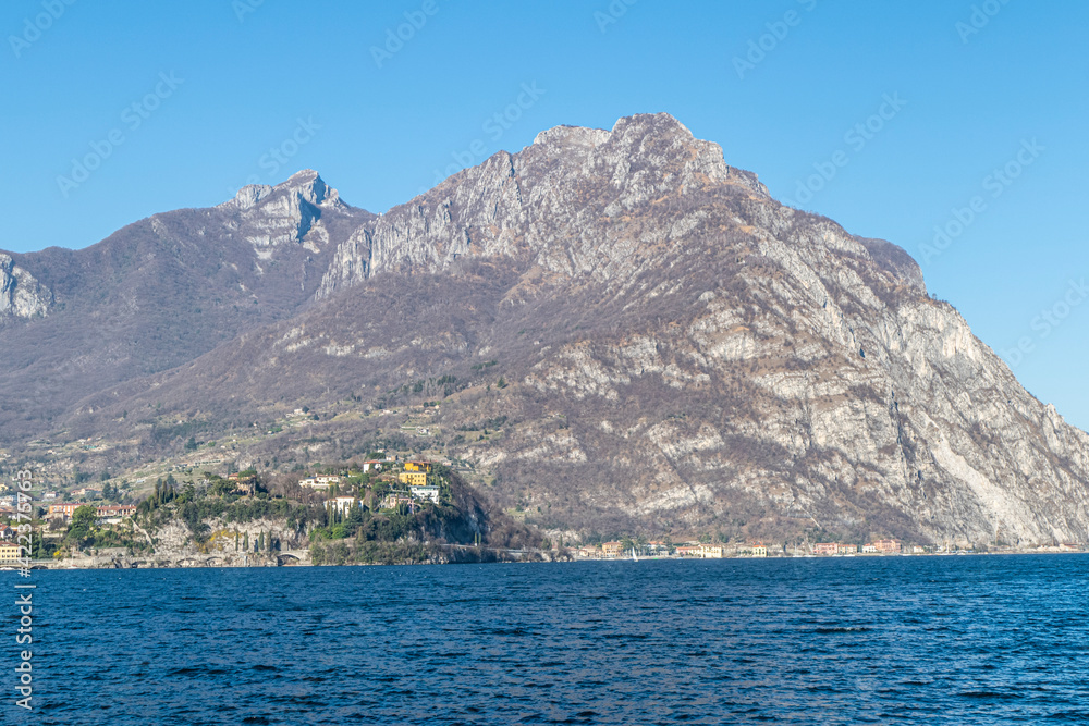 Landscape of Valmadrera on Lake Lecco