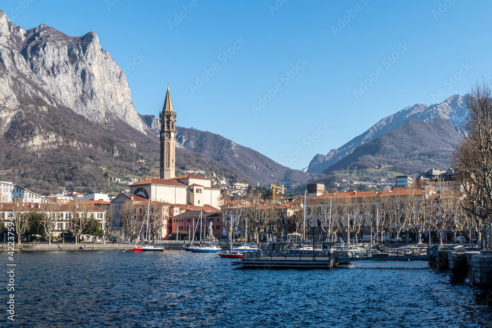 Landscape of Lecco and of his beautiful lake and mountains