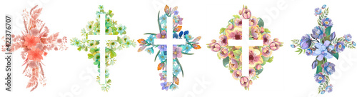 Photography Set of floral crosses