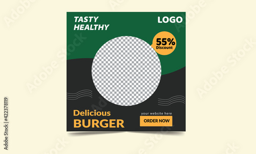 Eye Catchy Restaurant  Social Media Ads Post Design Templates 