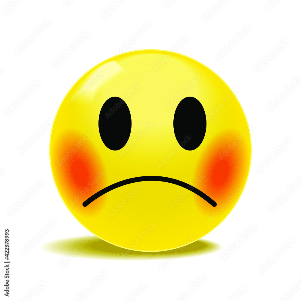 3d Sad Emoticon isolated on a white background. 3d rendering 3d Sad Emoticon isolated on a white background. 3d rendering