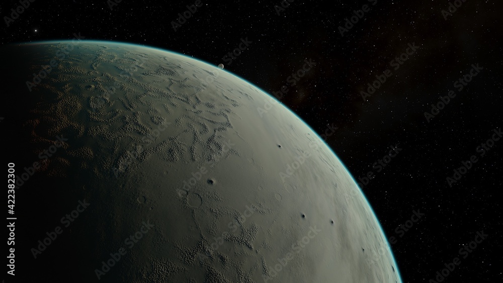 planet suitable for colonization, earth-like planet in far space, planets background 3d render