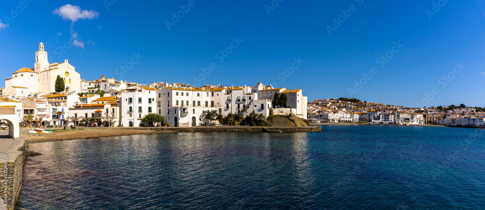 panorama view of the idyllic seaside village of Cadaques in Catalonia