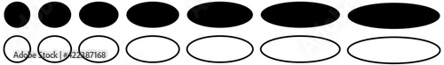 Simple ellipse buttons, filled and outline version, can be used as buttons or elements