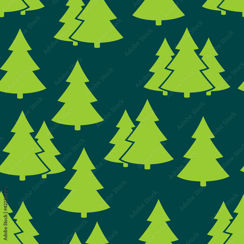 Spruce forest seamless pattern. Simple seamless Christmas tree background. For wrappers, fabrics, backdrops, children's rooms, etc. Spruce forest seamless pattern. Simple seamless Christmas tree background. For wrappers, fabrics, backdrops, children's rooms, etc.