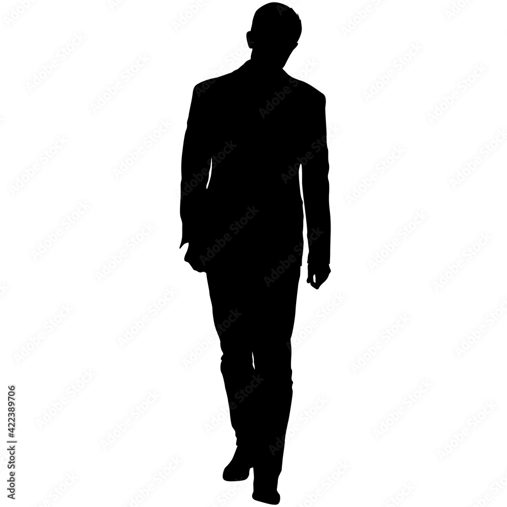 Fototapeta premium Silhouette businessman man in suit with tie on a white background