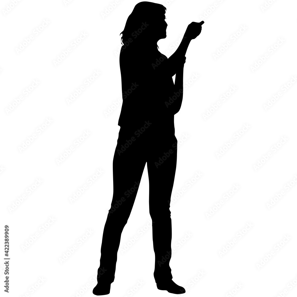 Silhouette of a walking girl on a white background Silhouette of a walking girl on a white background