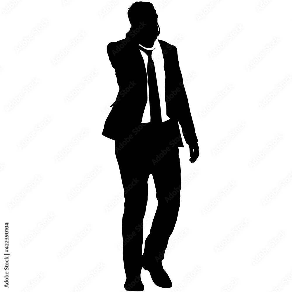 Silhouette businessman man in suit with tie on a white background Silhouette businessman man in suit with tie on a white background