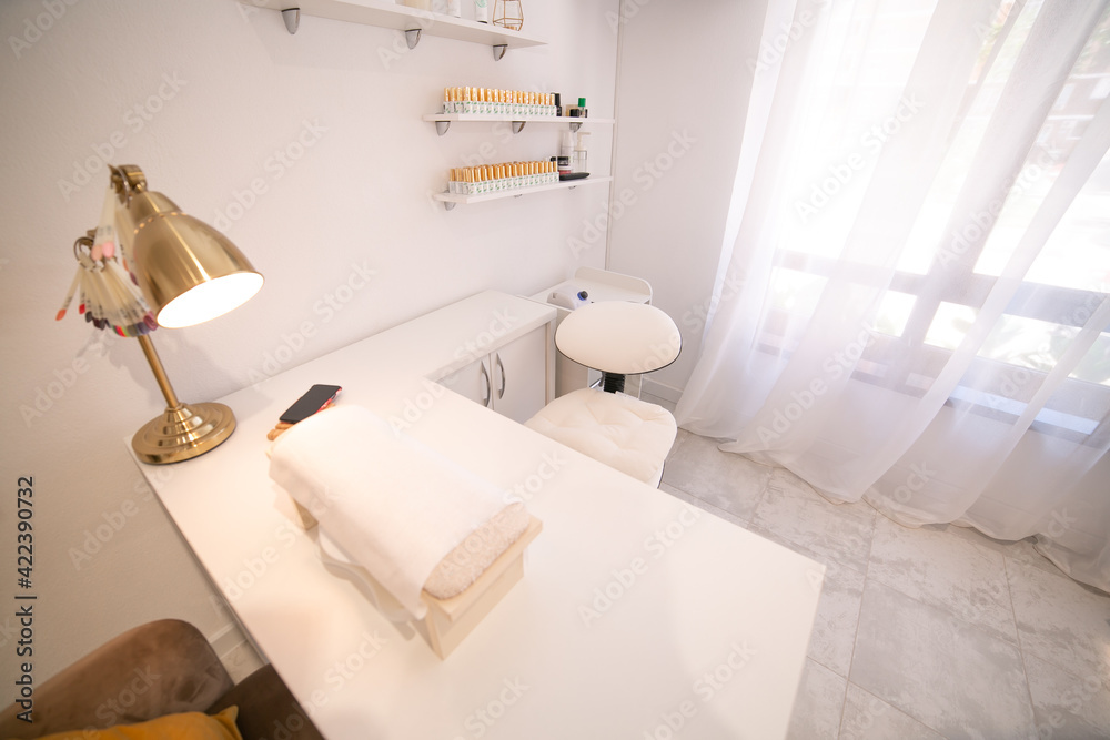 beauty salon. manicure table. nail master table. beauty salon. manicure table. nail master table.