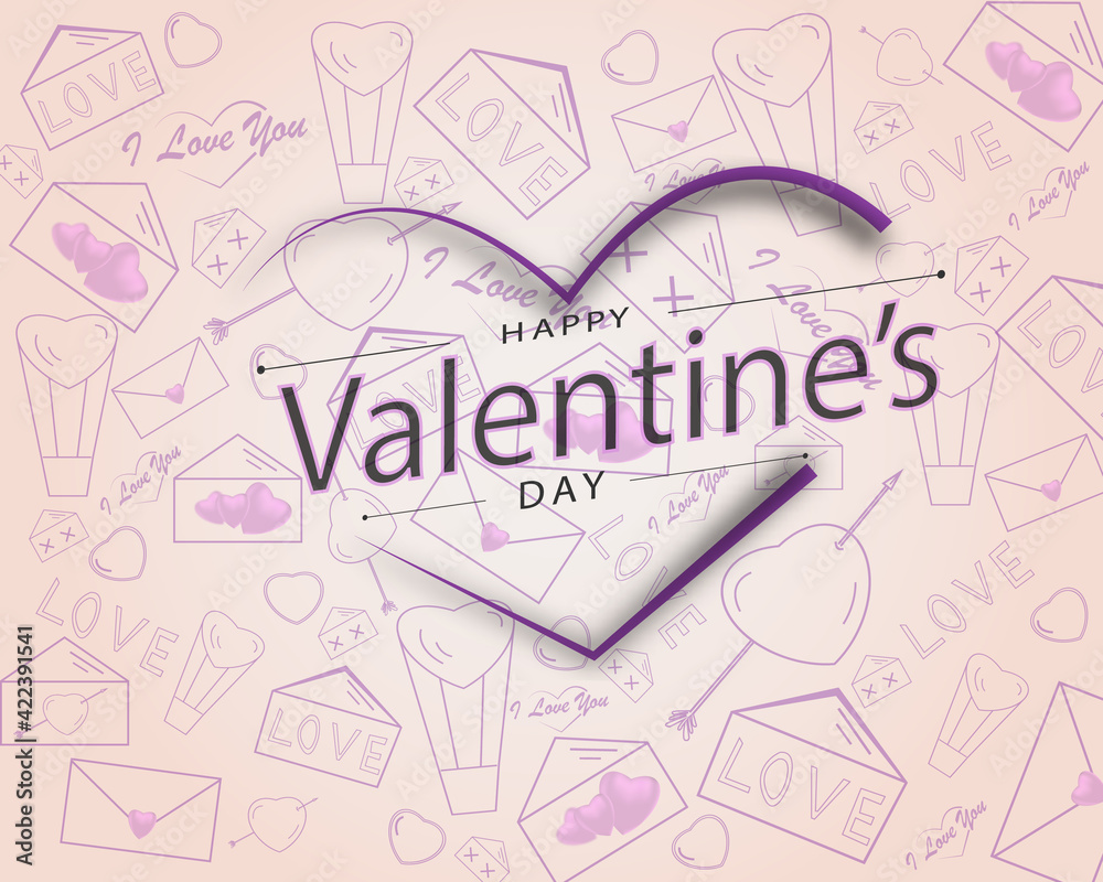 Background for cards and greetings on Valentine's day on February 14.
