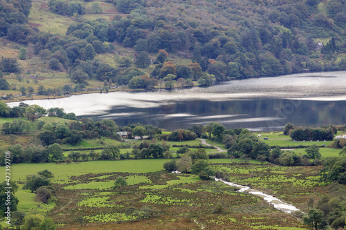 LAKE CWELLYN, SNOWDONIA/WALES - OCTOBER 7 : View down to Lake Cwellyn in Snowdonia on October 7, 2012 photo