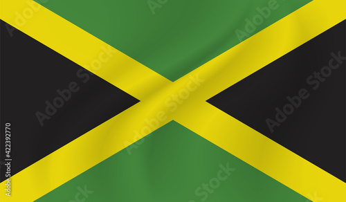 Grunge Jamaica flag. Jamaica flag with waving grunge texture.