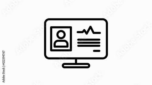 HEALTHCARE line icons for modern concepts, web and apps on white background. Motion graphic.