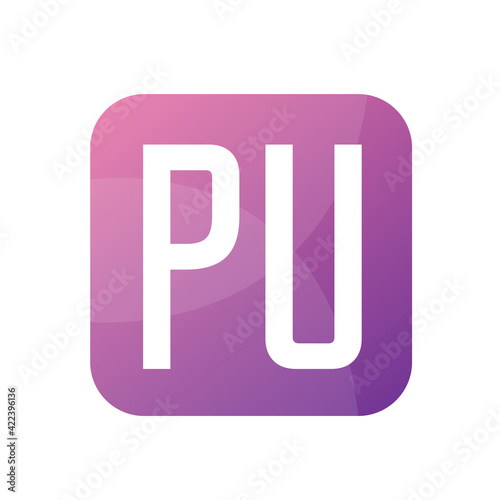 PU Letter Logo Design With Simple style
