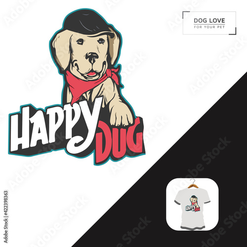 Dog Brand Launch happy dog t-shirt design.