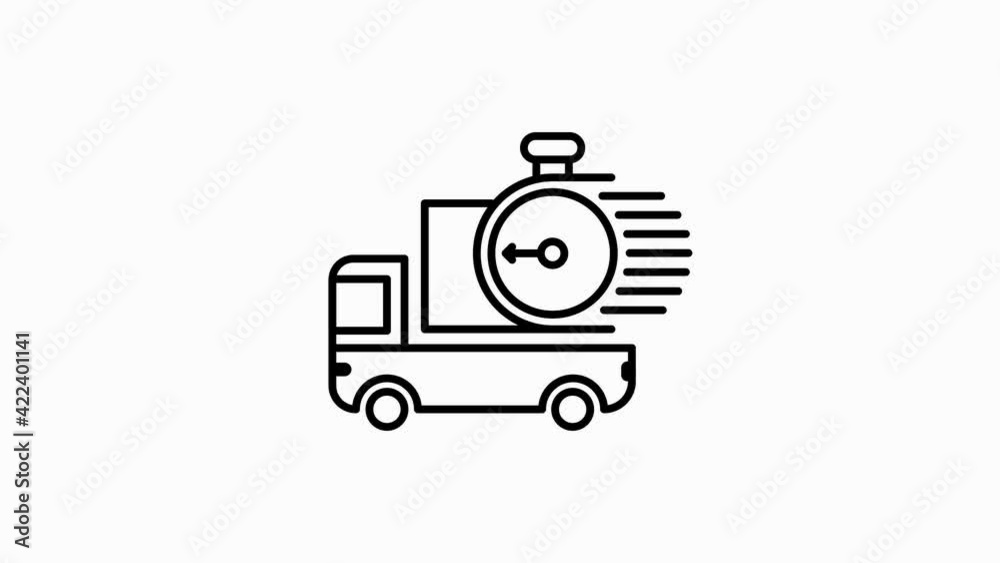 LOGISTIC icon set with line design isolated on white background. Motion graphic. LOGISTIC icon set with line design isolated on white background. Motion graphic.
