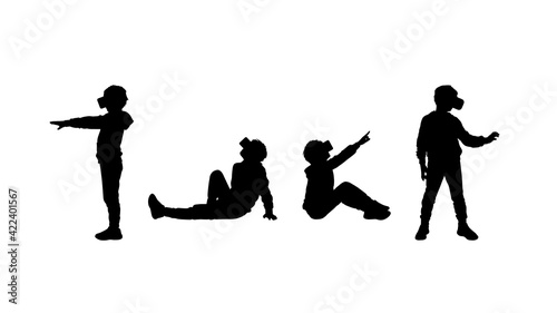 Child in virtual reality silhouette set 5